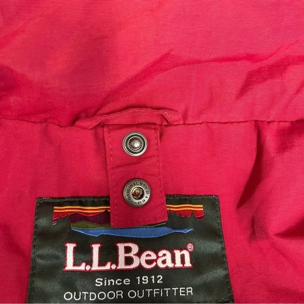 L.L. Bean women’s rain jacket shell lightweight two toned red